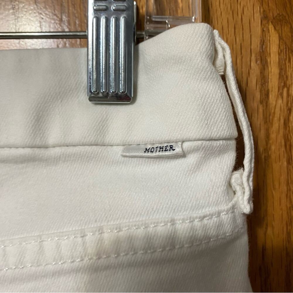 Mother The Looker Stayin’ Rowdy White Jeans Distressed Women’s Size 24 - Picture 9 of 16